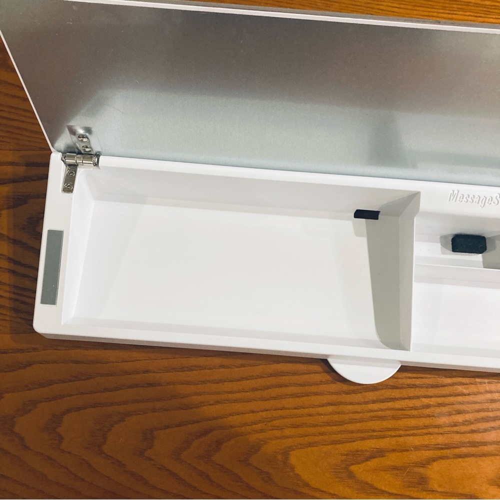 MessageStor Write and Store Glass Desktop Whiteboard and Organizer 18" x 6.5" - Picture 4 of 7